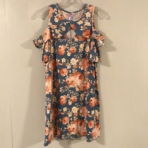 Boutique Floral Cold Shoulder Dress